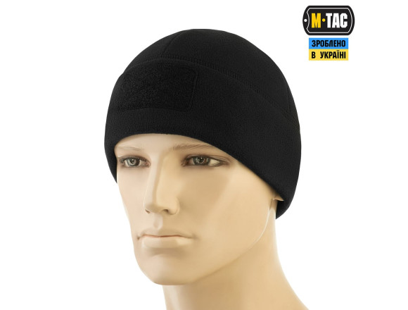 Шапка Watch Cap Elite флис (320г/м2) з липучкою Black M-Tac