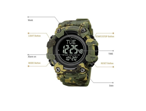 Тактичний годинник Skmei 2037CMGN , CAMO, Compass 3
