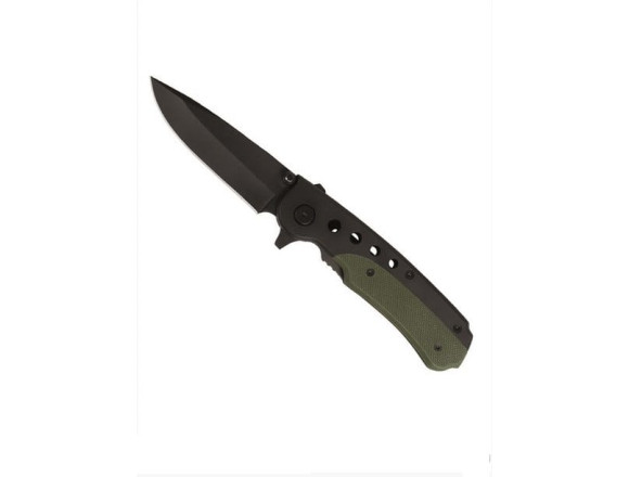 Ніж складний MIL-TEC BLACK/OD ONE-HAND KNIFE WITH CLIP15305000