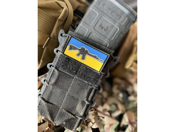 Шеврон ПВХ на липучці AК-15 6х3см