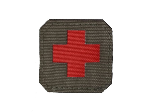 НАШИВКА MEDIC LASER CUT OLIVE/RED 1