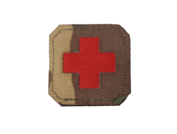 НАШИВКА MEDIC LASER CUT MULTICAM/RED 1
