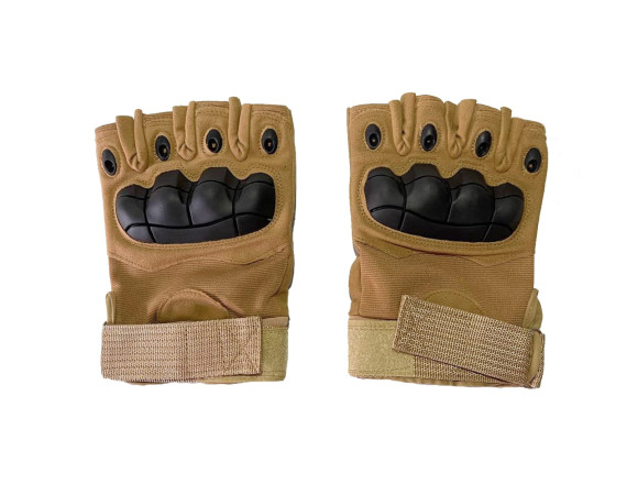 Тактичні рукавички Protect Armor Caoutch TAN безпалі койот