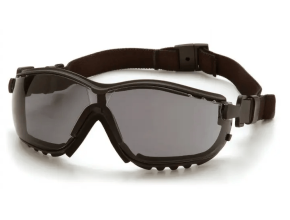 Окуляри захисні з ущільнювачем Pyramex V2G (gray) Anti-Fog, чорні