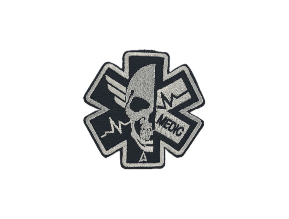 Шеврон Medic, черный, 8 см, на липучке