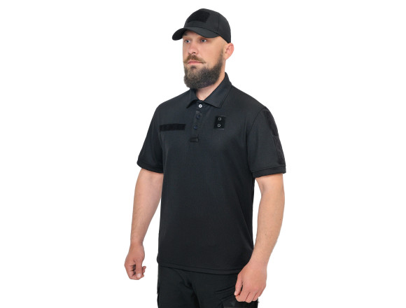 Тактичне поло CoolMax Black Velcro чорне - WinTac 4